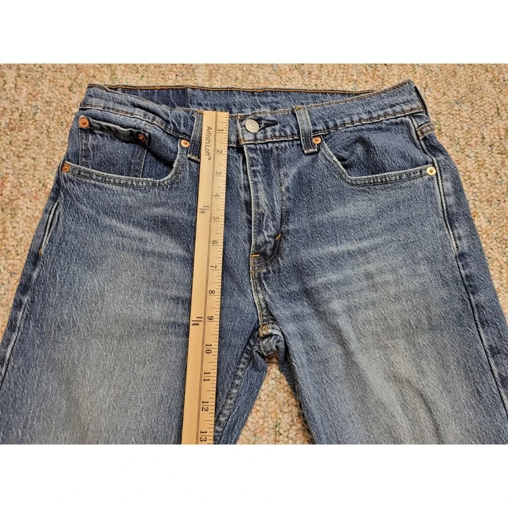 Levis 502 Regular Taper Jeans Mens 30x30 Blue Distressed Denim Pants